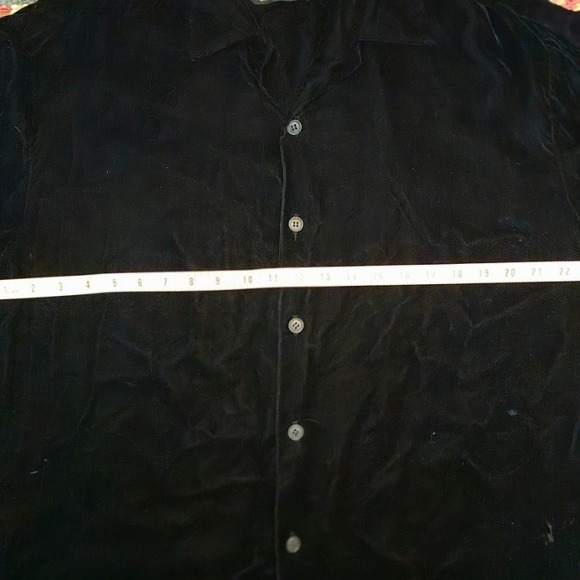 True Vtg Whimsigoth Velveteen Button Up Fairy Witchy Goth Vampy Collared Shirt - Picture 5 of 9